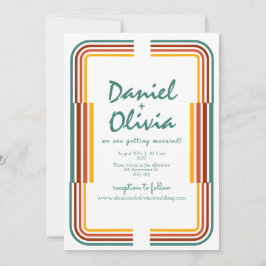 Groene kleurrijke illustratie Foto Wed Uitnodiging