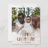 Groene, kleurrijke Kerstmis, volledige verticale f Feestdagenkaart (Voorkant)