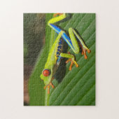 Groene kleurrijke Oerwoud kikker Legpuzzel (Verticaal)