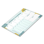 Groene kleurrijke weekse paner weg notitieblok (Schuin)