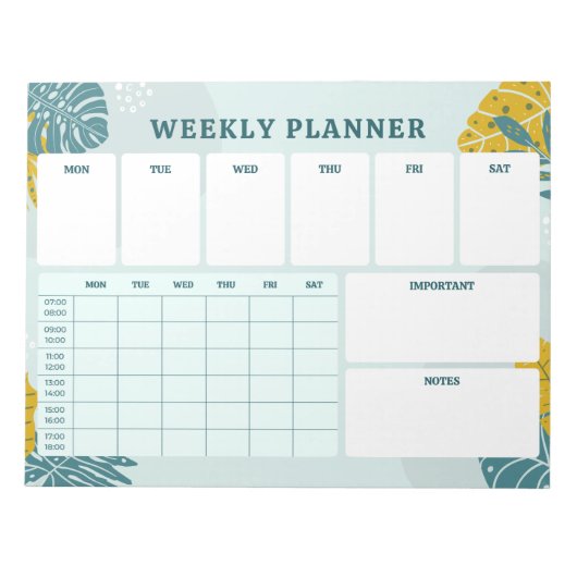 Groene kleurrijke weekse paner weg notitieblok (Voorkant)