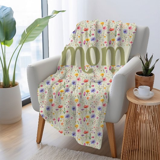 Groene Kleurrijke Wildflower Pattern Mam Fleece Deken