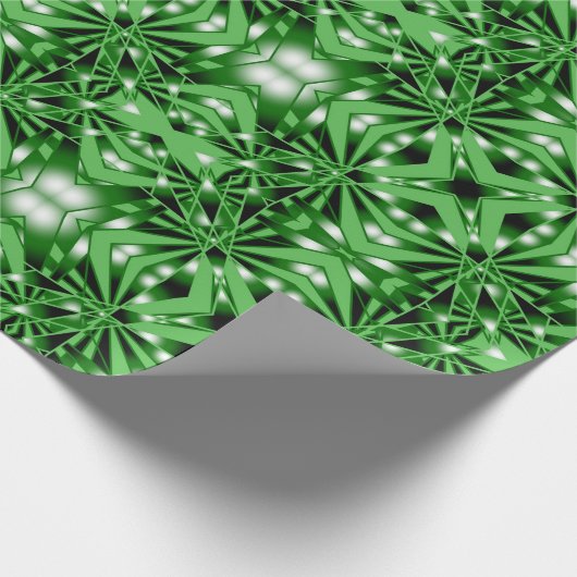 Groene kleurverloop gevulde perspectieftekening cadeaupapier (Hoek)