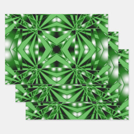 Groene kleurverloop gevulde perspectieftekening inpakpapier vel