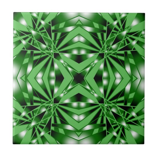 Groene kleurverloop gevulde perspectieftekening tegeltje (Voorkant)