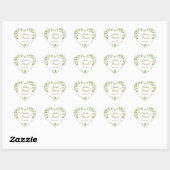 Groene klimop bladeren Bruiloft hart vormige Stick Sticker (Vel)
