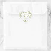 Groene klimop bladeren Bruiloft hart vormige Stick Sticker (Tas)