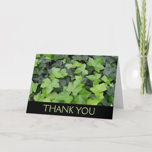 Groene klimop botanische print bedankkaart (Voorkant)