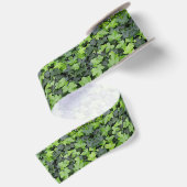 Groene klimop botanische print satijnen lint (Achterkant)
