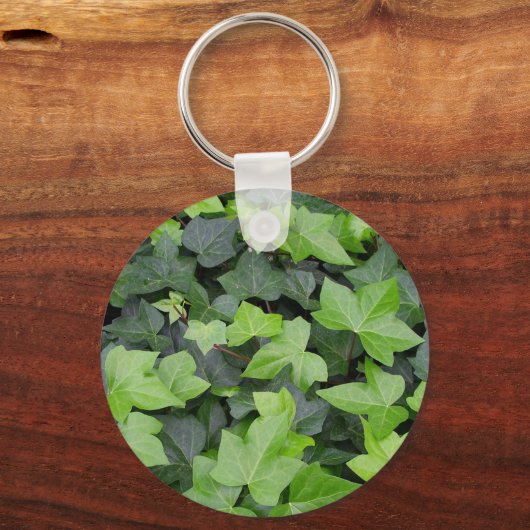 Groene klimop botanische print sleutelhanger (Voorkant)