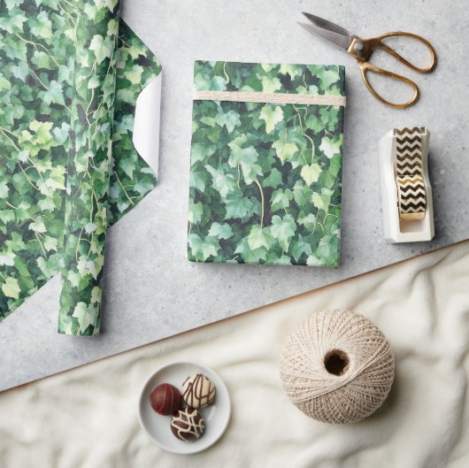 Groene klimop  cadeaupapier (Crafts)