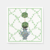 Groene klimop rooster topiary gemberpot potten servet (Voorkant)