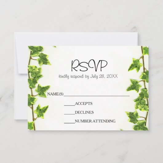 Groene Klimop - RSVP Kaart (Voorkant)