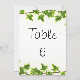 Groene Klimop - Tafel Nummers Kaart