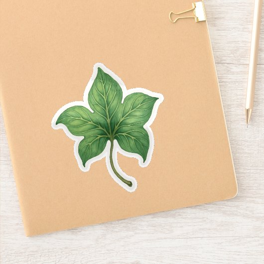 Groene klimopblad botanisch sticker (Notitieboek)