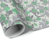 Groene klimopranken op een latwerk cadeaupapier (Rol Hoek)