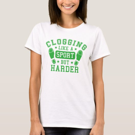  groene kloksport maar harder t-shirt (Voorkant)