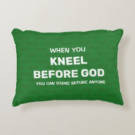 Groene KNEEL VÓÓR GOD Prayer Accent Pillow Accent Kussen