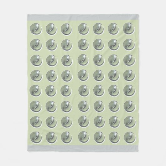Groene knop op groen patroon fleece deken (Voorkant)
