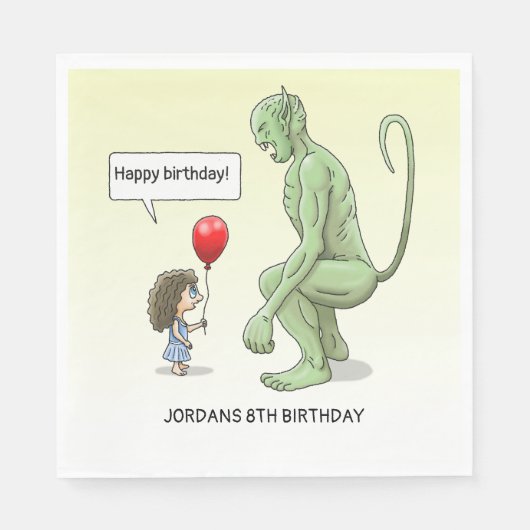 Groene Kobolds Verjaardag Servet (Voorkant)