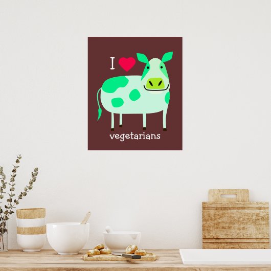 Groene Koe - Vegetarisch Poster (Keuken)
