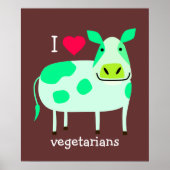 Groene Koe - Vegetarisch Poster (Voorkant)