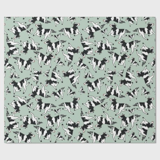 Groene Koeien Cadeaupapier (Vlak)