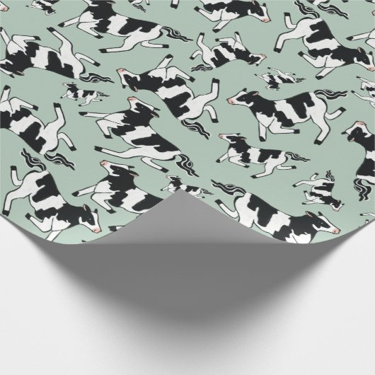 Groene Koeien Cadeaupapier (Hoek)
