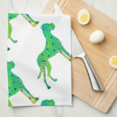 groene koele Francy Dogge Theedoek (Quarter Fold)