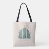 Groene koepel van Masjid an-Nabi Waterverf Triptie Tote Bag (Achterkant)