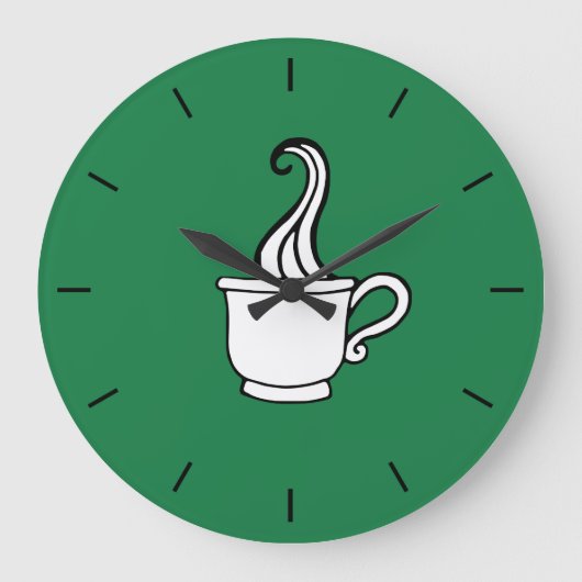 Groene Koffie Diner Wall klok (Voorkant)