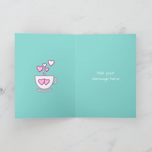 Groene koffie en vriendinnetje: Birthday groet Kaart (Binnen)