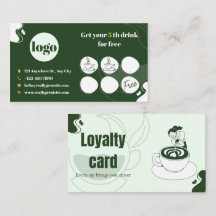 Groene koffie loyaliteitsstempelkaart
