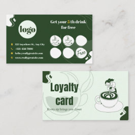 Groene koffie loyaliteitsstempelkaart klantenkaartje