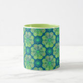 Groene Koffie Mok met tegel Design (Midden)