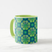 Groene Koffie Mok met tegel Design (Voorkant links)