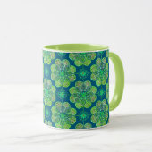 Groene Koffie Mok met tegel Design (Voorkant rechts)