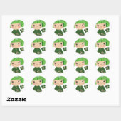 Groene Kokeshi Triplet Sticker (Vel)