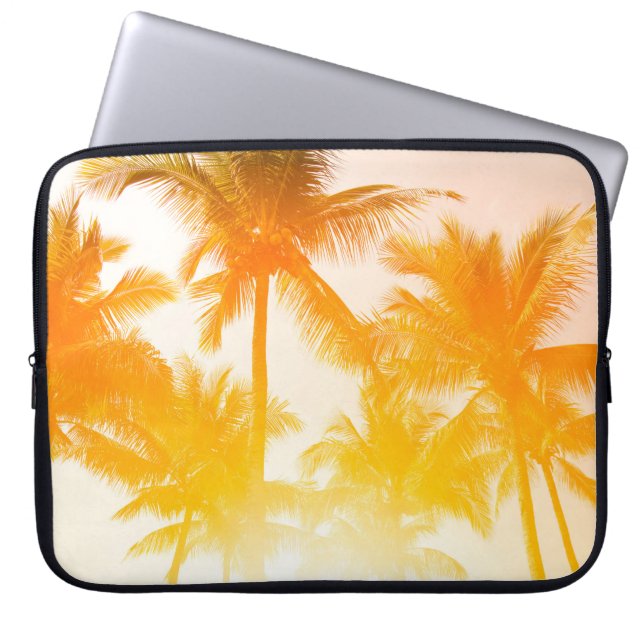 Groene kokokosbomen laptop sleeve (Voorkant)