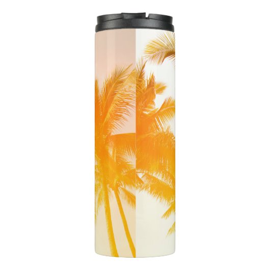 Groene kokokosbomen thermosbeker (Achterkant)