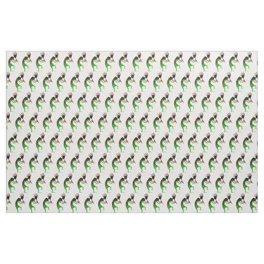 Groene kokopelli op wit stof (Yard (91,4 cm))