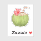 Groene Kokosdrank Sticker (Vel)