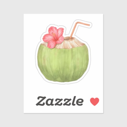 Groene Kokosdrank Sticker (Vel)