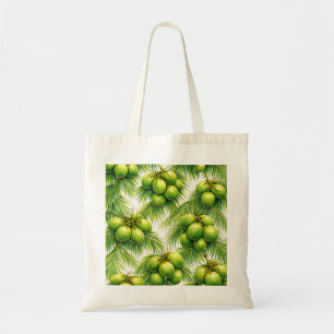 Groene Kokospalm Tropisch Patroon Tote Bag