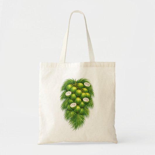 Groene Kokospalm Tropisch Tote Bag (Voorkant)