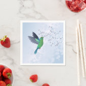 Groene kolibrie met blauw Cherry Blossom Servet (Insitu)