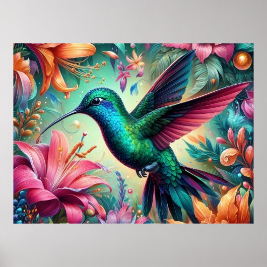 Groene Kolibrie Poster (Voorkant)