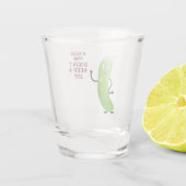Groene komkommer T-shirt Shot Glas (Achterkant)