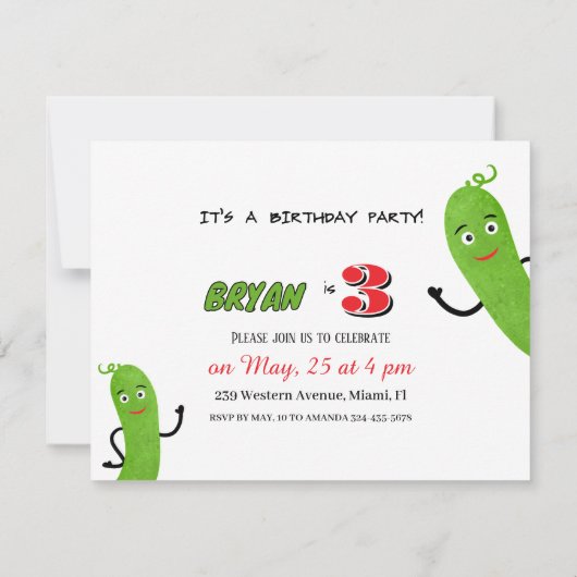 Groene komkommers kaart (Achterkant)