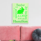Groene Konijn Baby Canvas Afdruk (Insitu (Woonkamer))